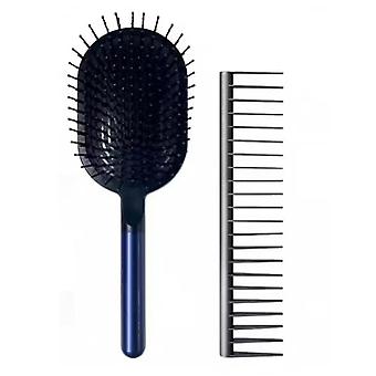 Comb+wide Tooth Comb Detangling Scalp Massage Hairbrush For Massage Sharon Brush Portable Blue