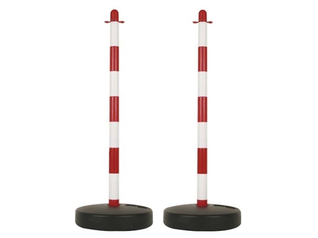 Red/White Plastic Pole for Safety Chain - 2 Pcs