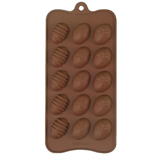 Chocolate Mold 15 Holes Reusable DIY Easter Egg Chocolate Silicone Mold Baking Tool