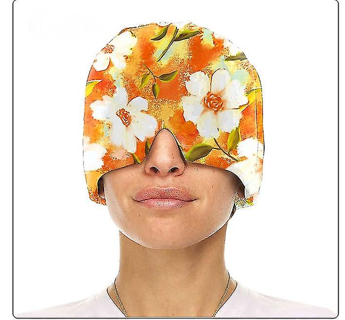 Form Fitting Head Gel Ice Cap, Cold Therapy Ice Head Wrap Ice Pack Mask, Cold Cap