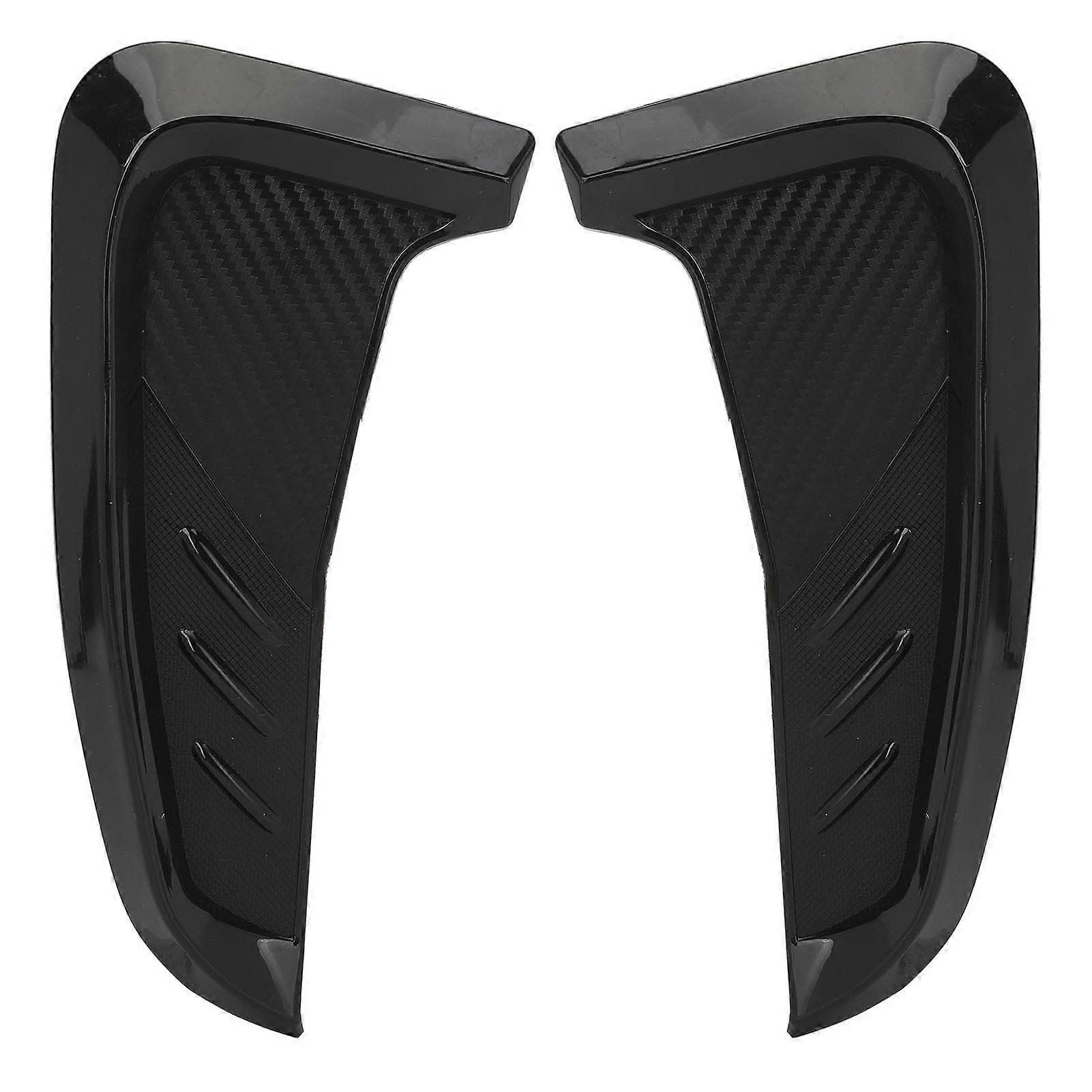 2Pcs Side Mudguard Vent Trim Left Right 20cm Glossy Black Rubber Universal Fit for Accord Civic