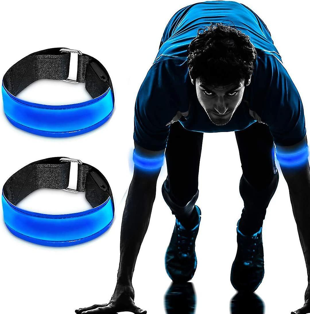 Rechargeable Led Wristband, 2 Pack Usb Reflective Light Strips For Kids, For Jogging, Running And Sp