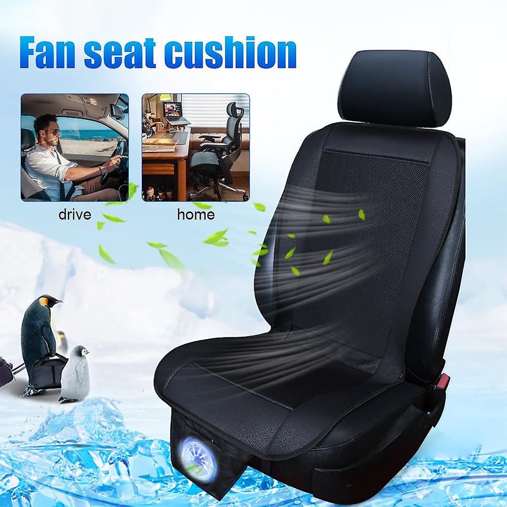 12V Car Seat Cooling Cushion Cover Air Ventilated Fan Conditioned Cooler Pad