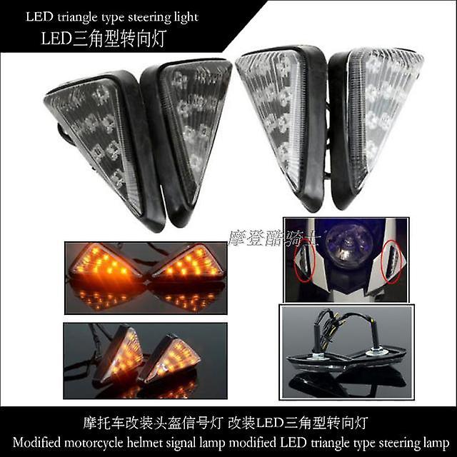 Motorcycle Modification Accessories Motorcycle Modification Helmet Signal Light Modified Hardcover LED Triangle Turn Signal