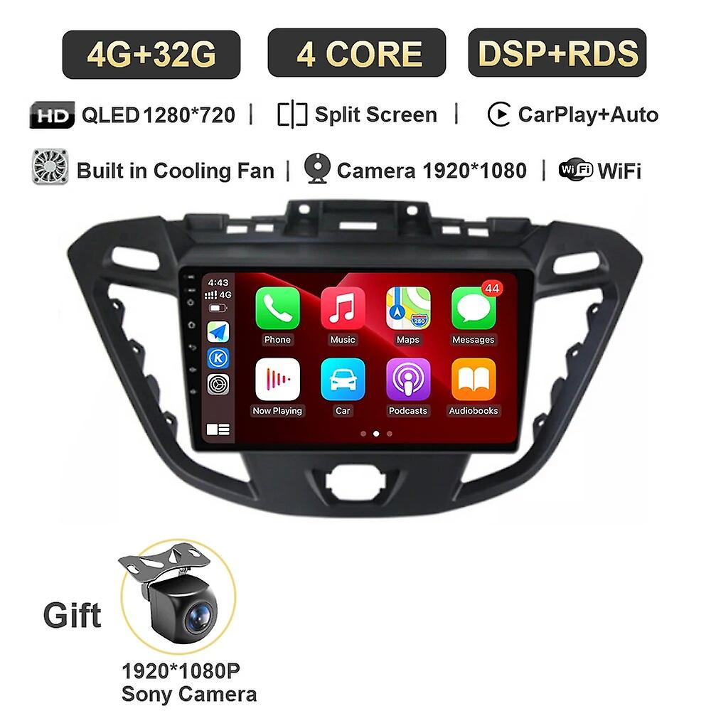 Autoradio Android 13 pour Ford Transit Tourneo Custom 2013-2021 Lecteur vidéo multimédia Écran Unité principale Navigation Wifi 4g Qled