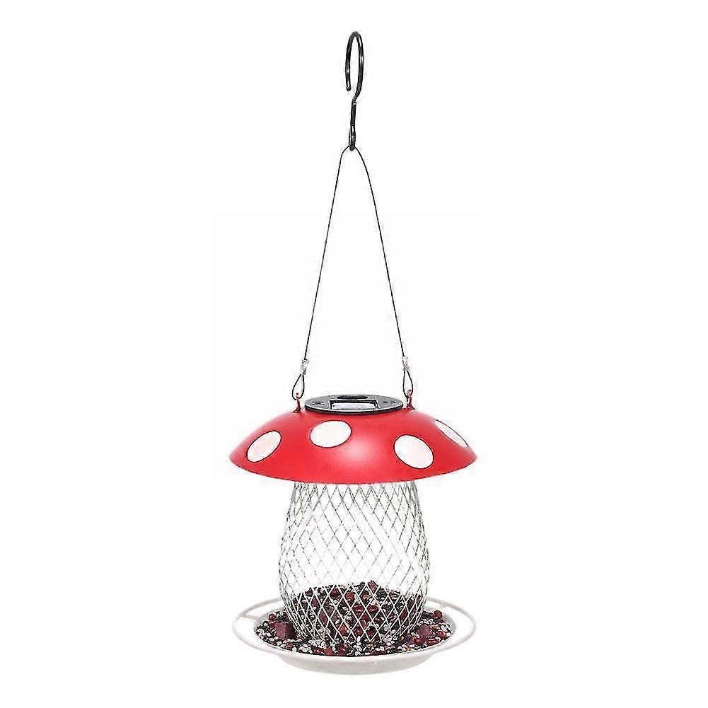 Hanging Mushroom Bird Feeder Automatic Bird Feeding Tool High Quality Metal Carrying Bird Feeder For Outdoor Use Pet Bird F H1j4