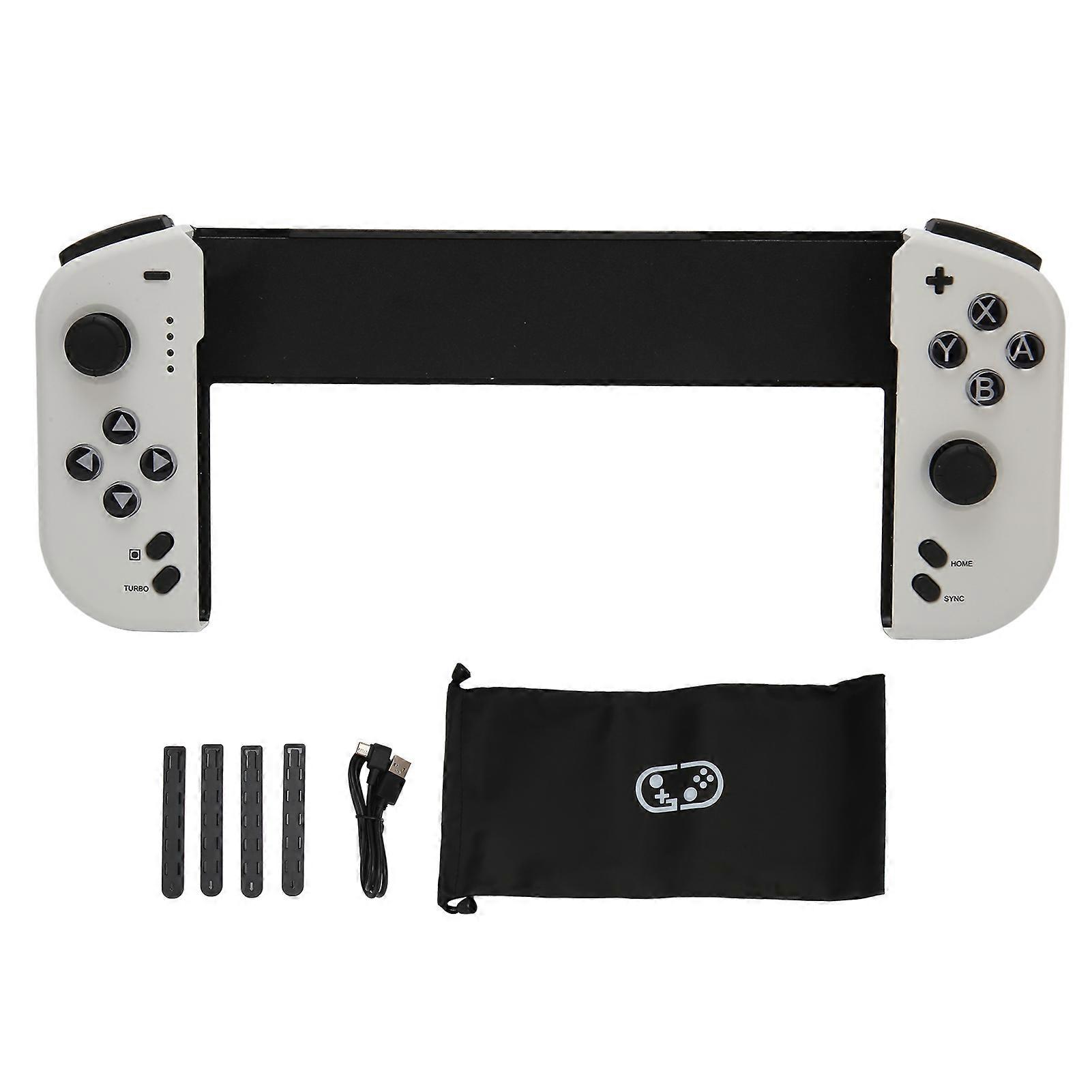 Wireless Gaming Controller Multifunction 6 Axes Body Sense Turbo Function Bluetooth Game Controller for Switch Joycon Pure White