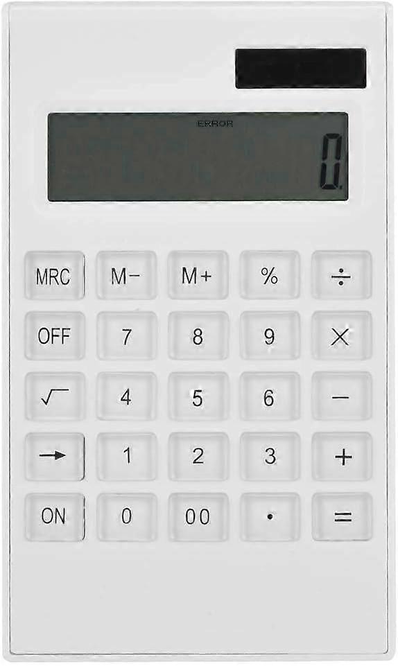 Calculator Slim Elegant Design 12-digit Electronic Desktop Calculator Solar and Battery Dual Powered White Calculator for Office -Yx