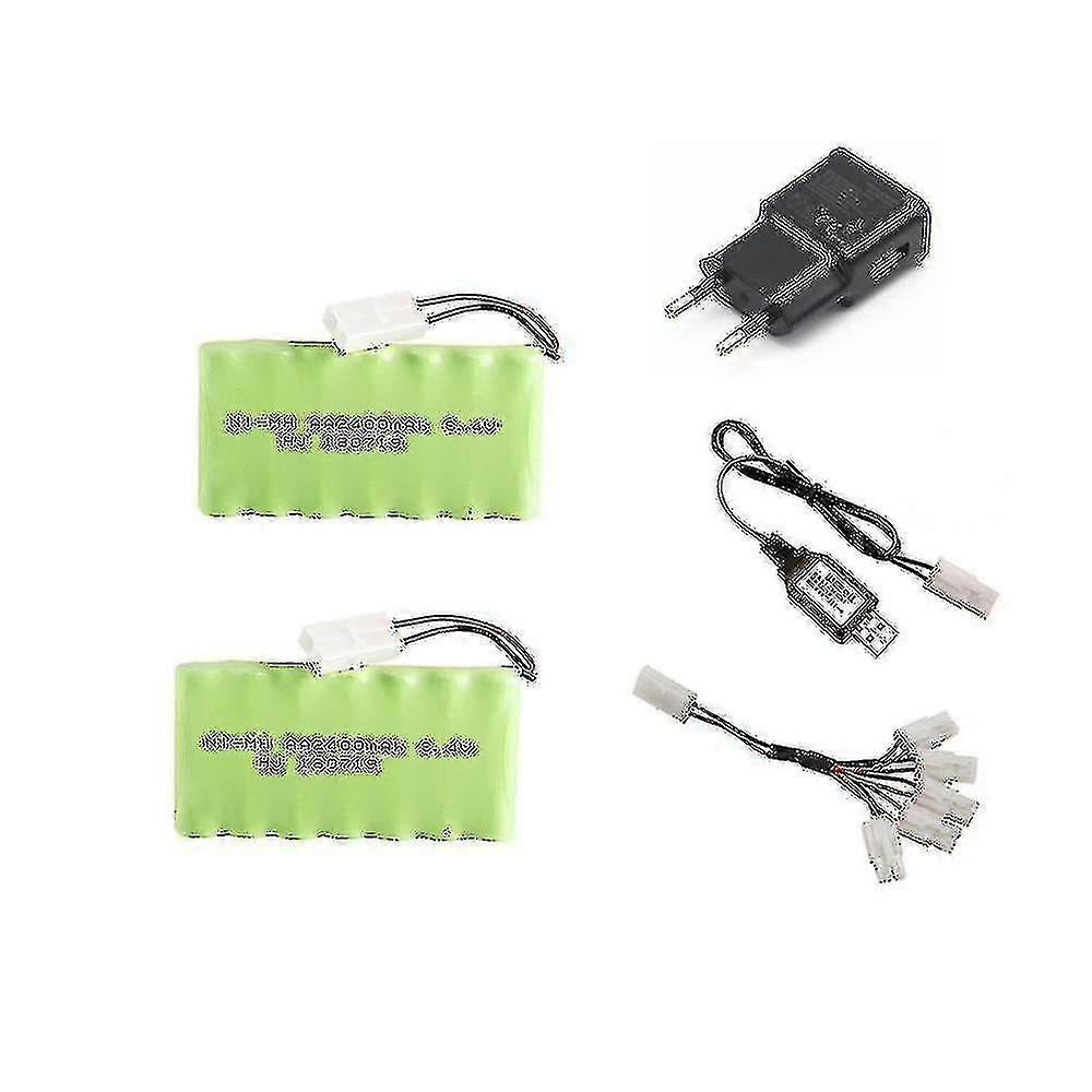 8.4v 2400mah Ni-mh + 8.4v Usb Charr Set compatible avec Rc Jouet Voiture Bateau Tank Gun Nimh Aa 8.4v Rechar