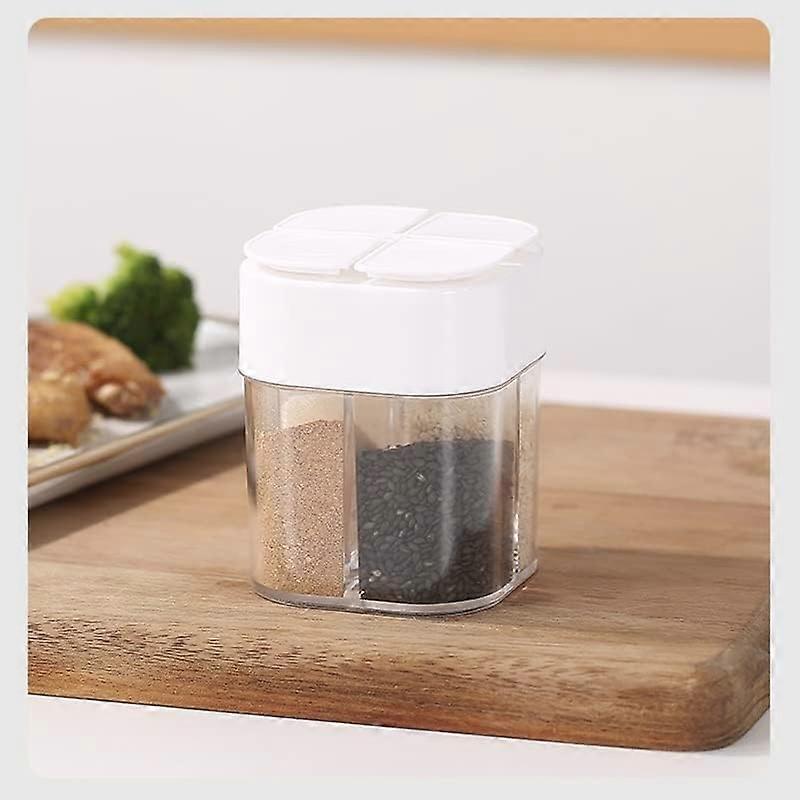 Salt and Pepper Shakers 4-in-1 Salt and Pepper Shaker Plastic Salt Dispenser Multifunctional Seasoning Shaker Container