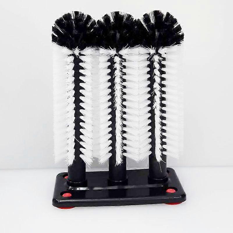 Three Headed Cup Brush With 3 Brushes Per Base (18.5*9.5*19cm)