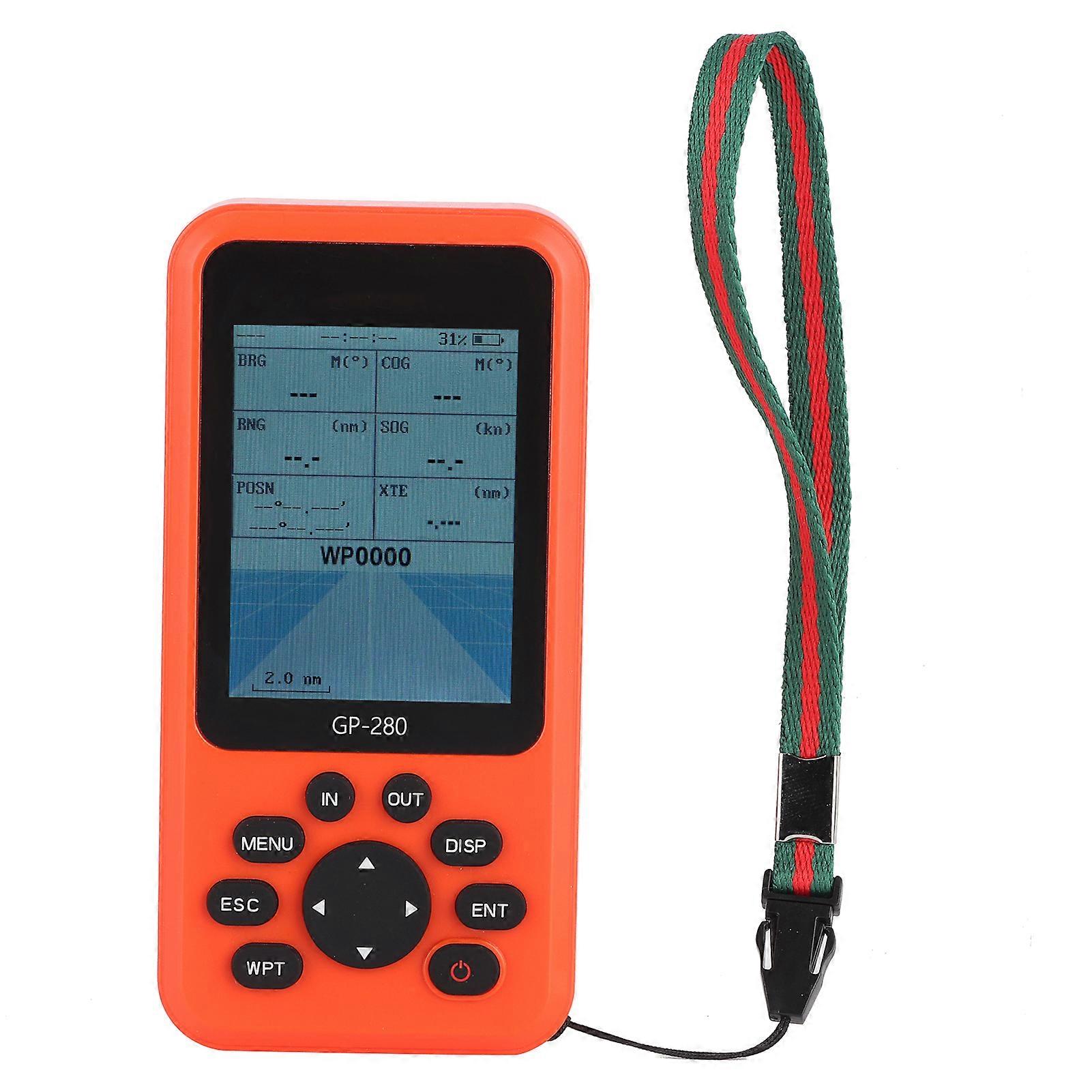 2.8in Handheld GPS Navigator High Sensitivity with MultiFunction Display Screen Waterproof Device(Orange ) E2U812