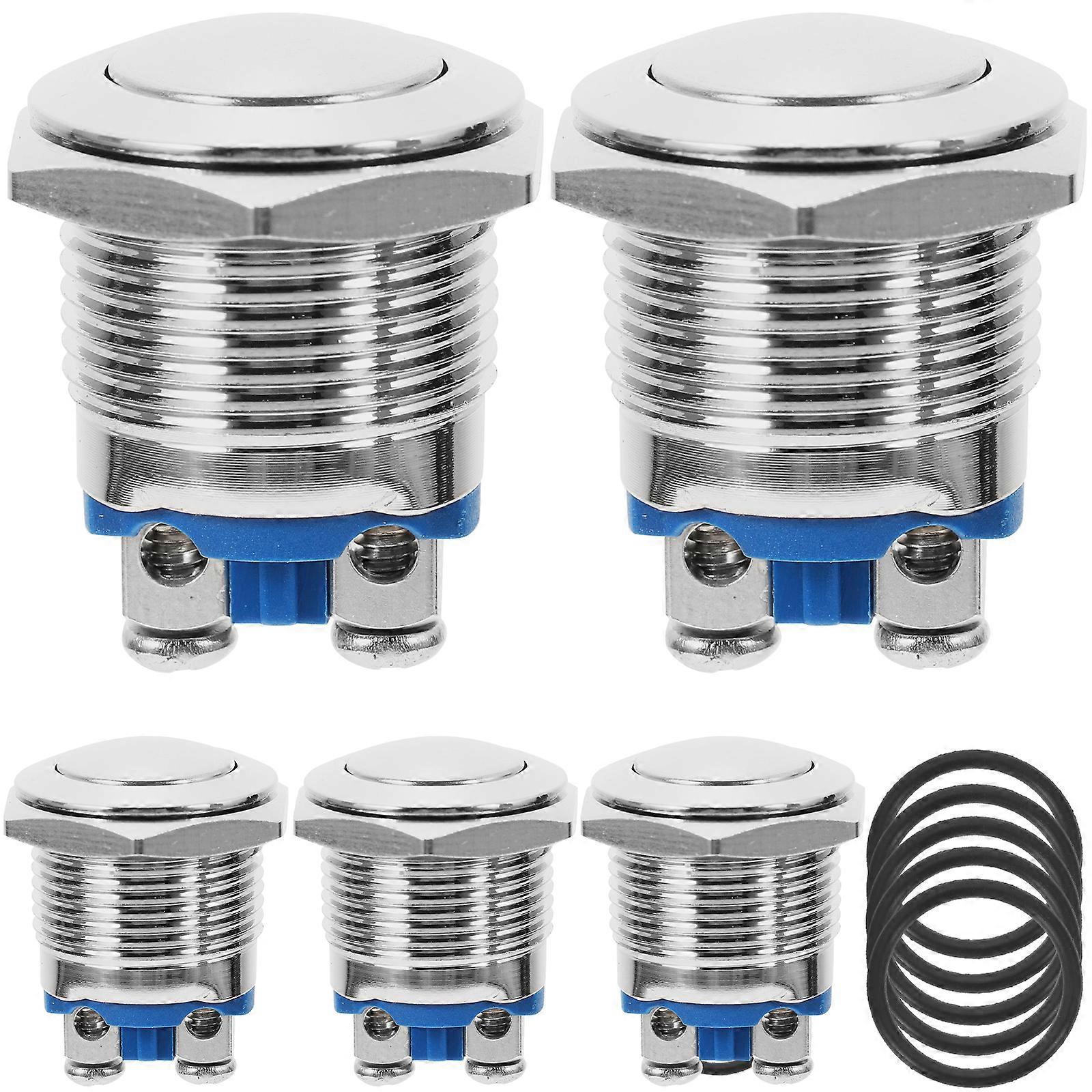 5pcs Push Button Switch Momentary Push Button Flat Top Screw Terminal Switch