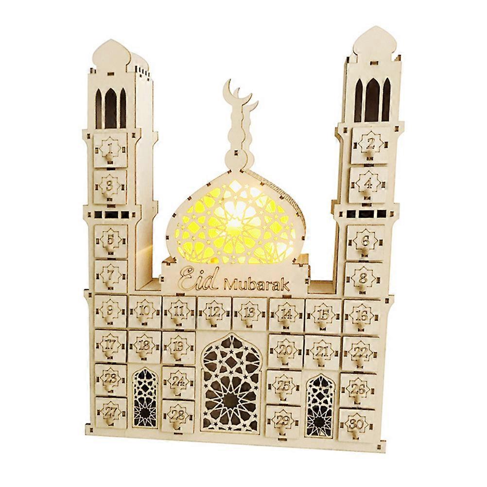 1 جهاز كمبيوتر قابل لإعادة الاستخدام العد التنازلي ملصق الزخرفية الإبداعية تقويم العيد (الكاكي)