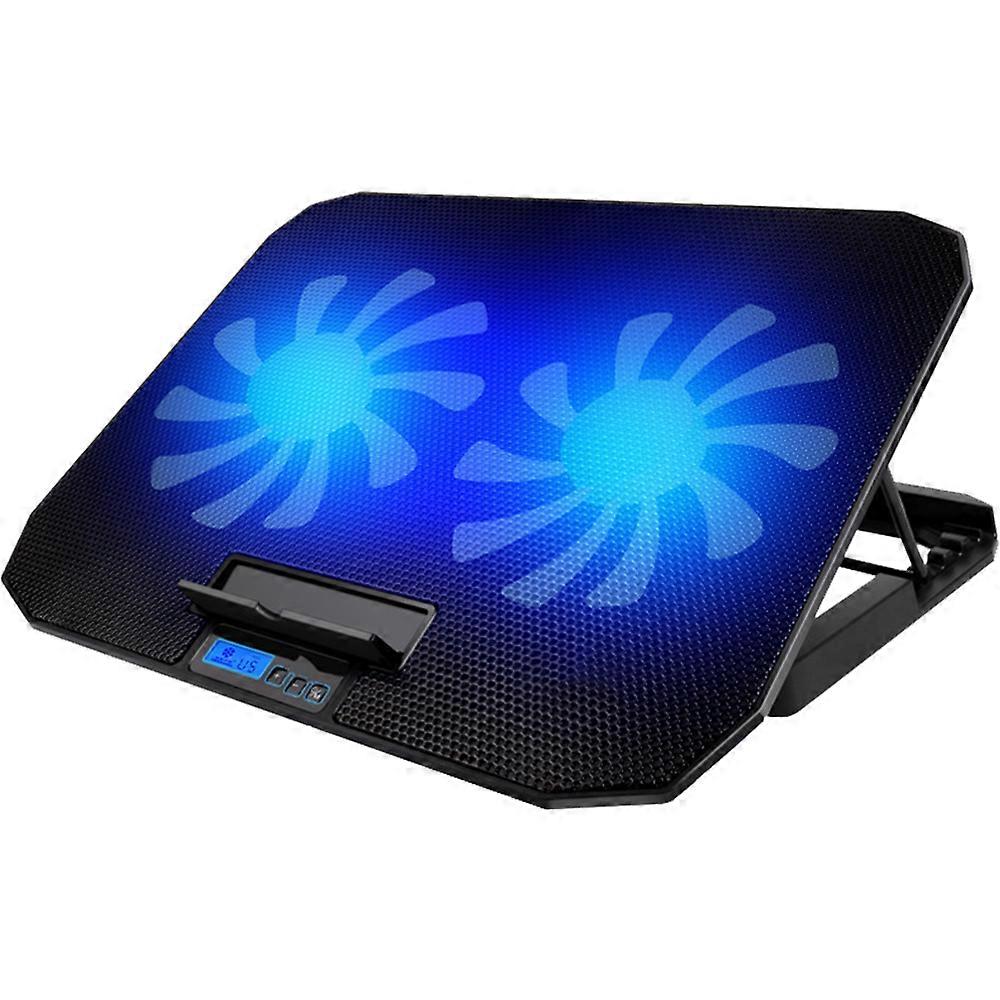 2 Turbine Fans Laptop Cooling Cooler Pad and Silver Laptop Stand Combination Set, Ergonomically Multiple Heights