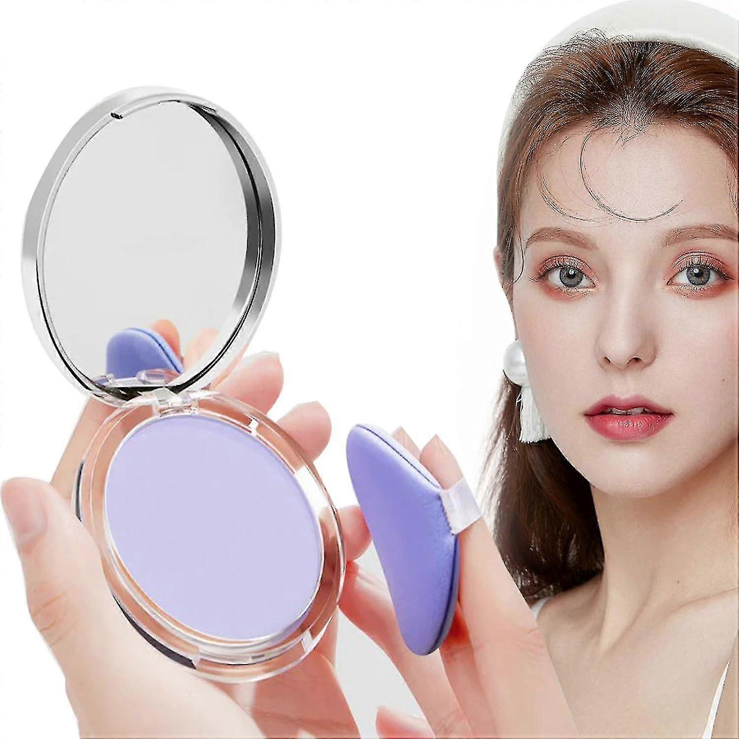 Chill Lavender Matte Powder,Chill Lavender Matte Powder Oil Control, Chill Polvo Compacto with Mini Powder Puff, For Silky Blurring Oil Control Long-L