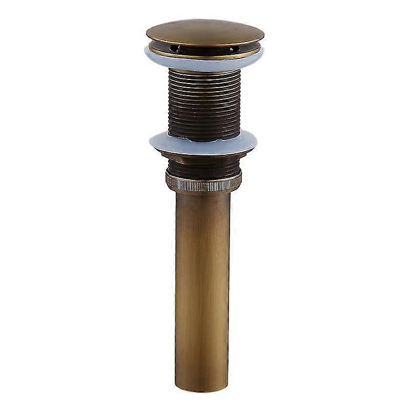 Antique Brass Pop up Drain for Basin Sink Tap Drain Stopper Without Overflow