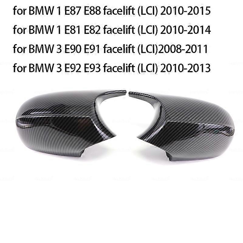 Rearview Side M3 M Style Horn Carbon Fiber Pattern Mirror Cover for BMW 1 3 Series E81 E82 E87 E88 E90 E91 E92 E93