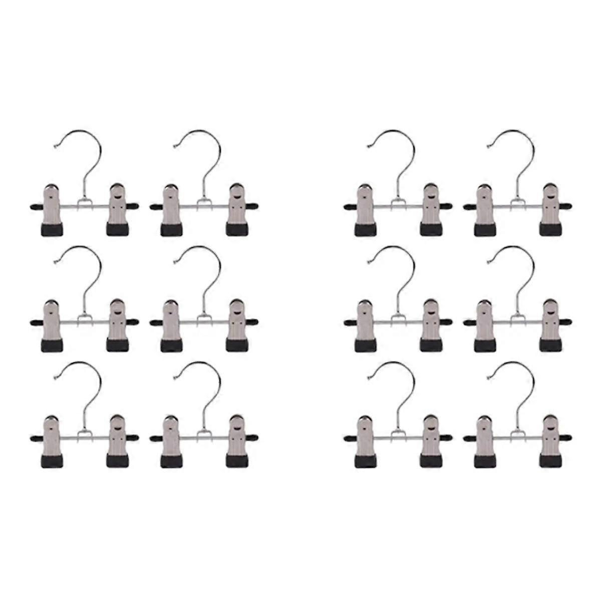 12Pcs Justerbar rustfritt stål Shoe Rack Pants Folder Boot Hanger Holder Bærbar Travel Klesvask