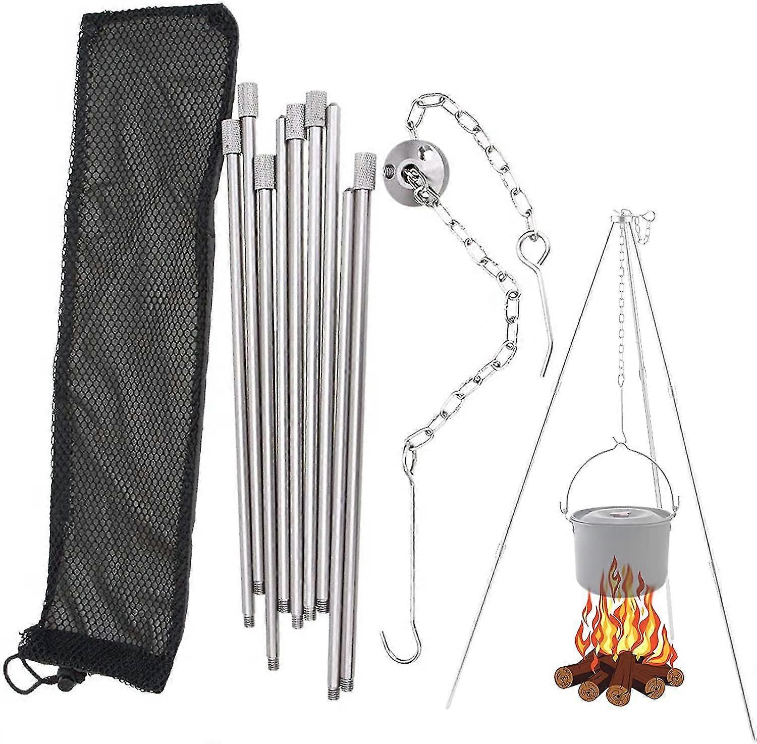 Stainless Steel Tripod Hanging Grill, Bbq Tripod For Traditional Campfire