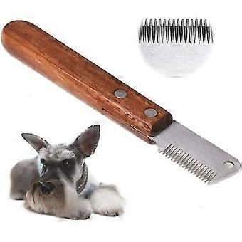 profesjonell hund stripper kniv, kjæledyr grooming verktøy med ergonomisk tre håndtak crday gave