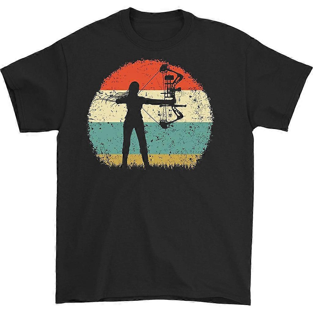 Camiseta retrô de menina de tiro com arco