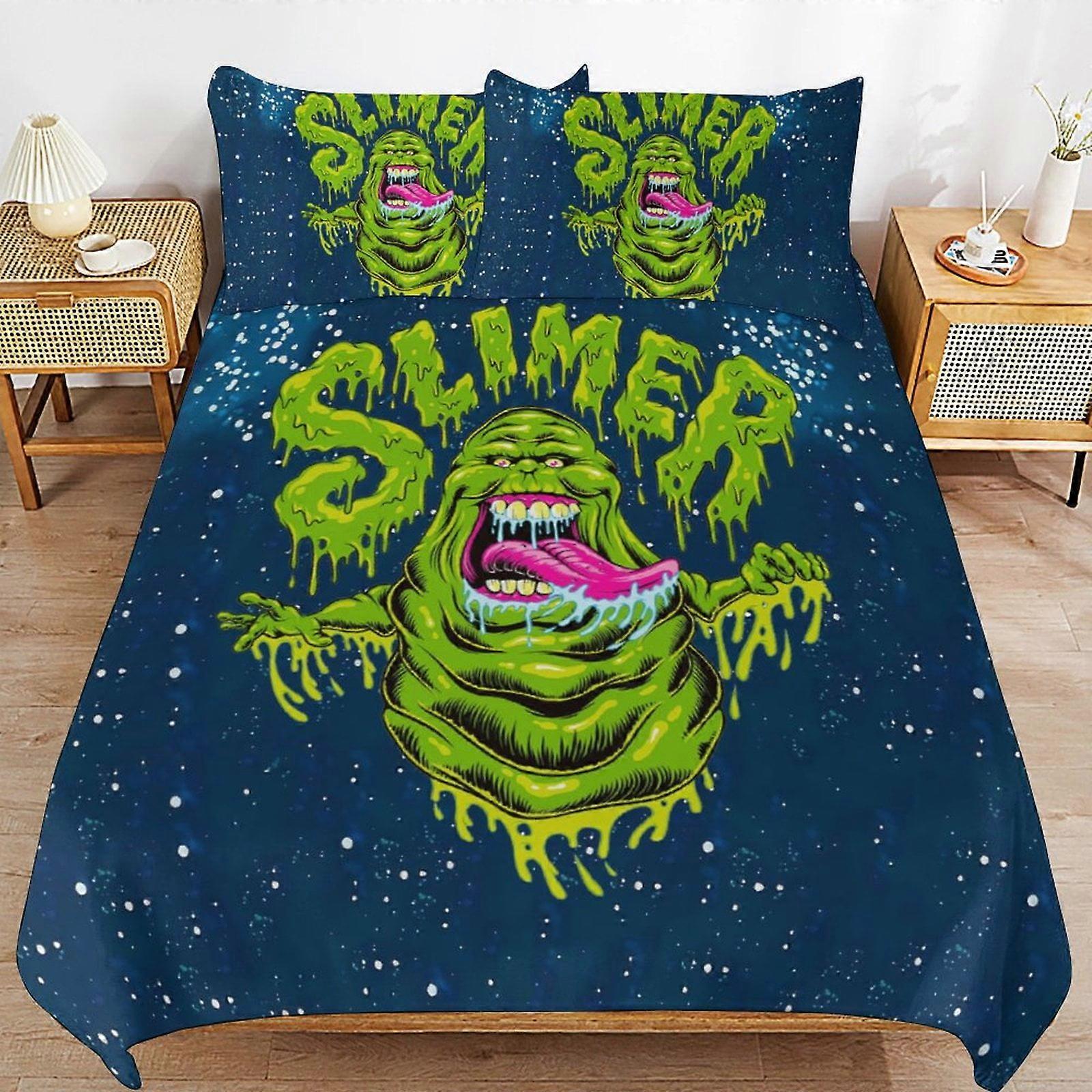 x589 Ghostbusters Povlečení na postel Povlečení z mikrovlákna 3D tištěné lehké 3dílné sady přikrývek, 1 povlak na přikrývku a 2 polštáře pro děti Chlapec