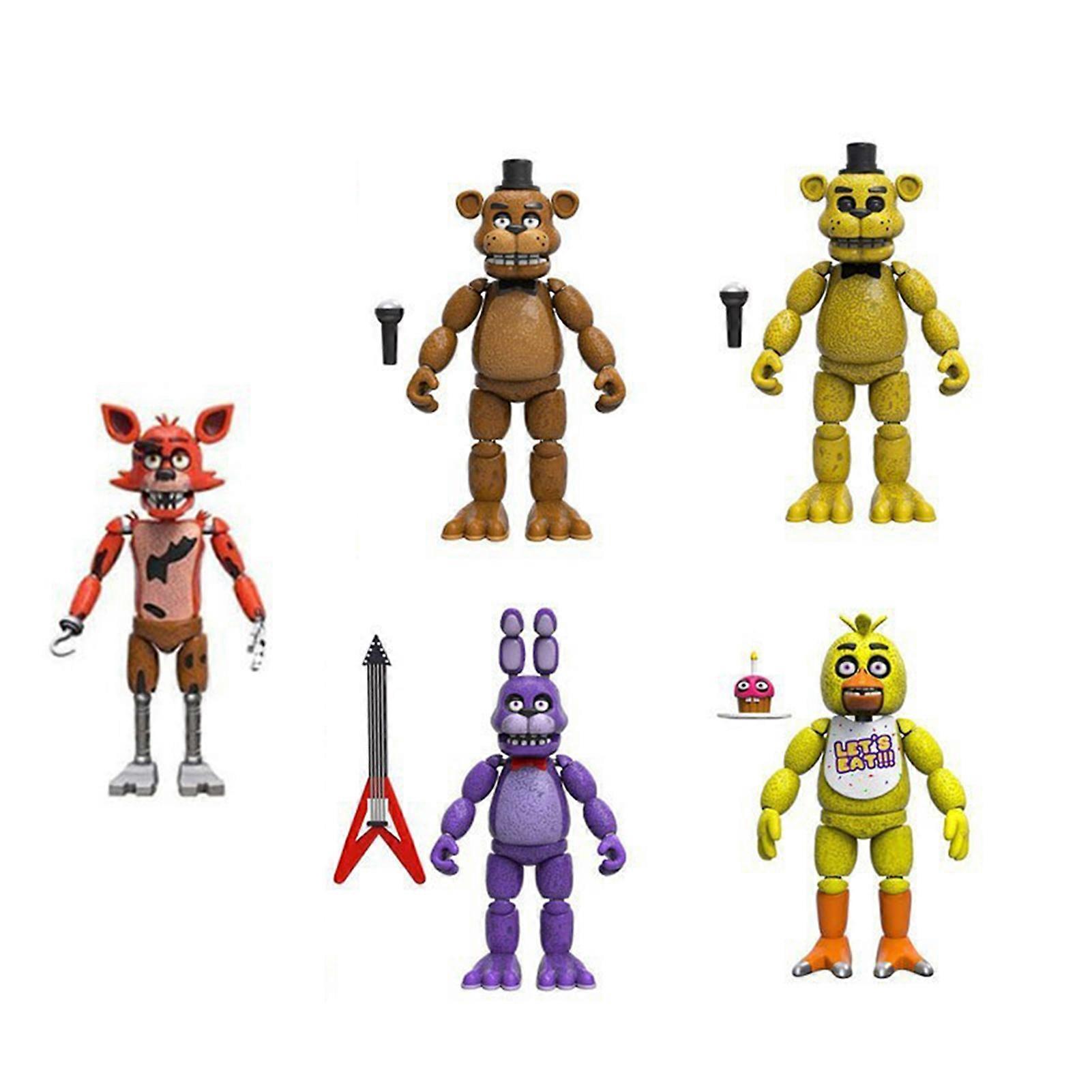 5-Piece Movable Joints Bear Figure Ornament Set Stylish Desktop Crafts Decoration Gift for Adult Children