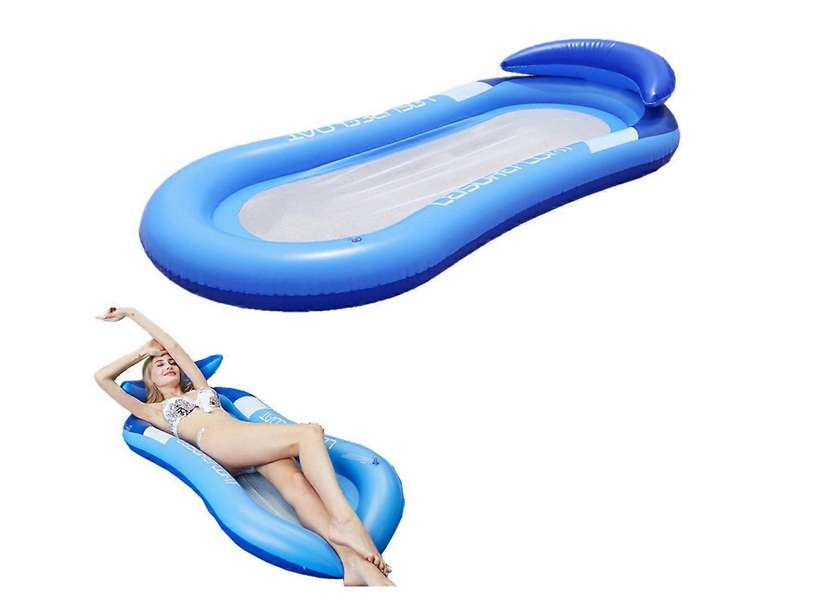 Inflatable Pool Mat Floating Pool Lounge Raft Water Bed - Blue