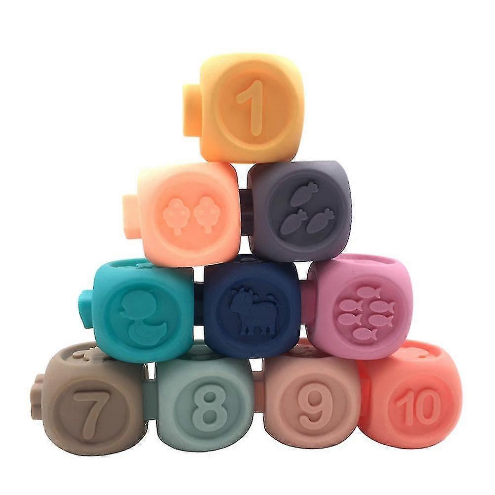 1 Set Baby Stacking Toy Number Cognitive Plaything Color Cognitive Playthin