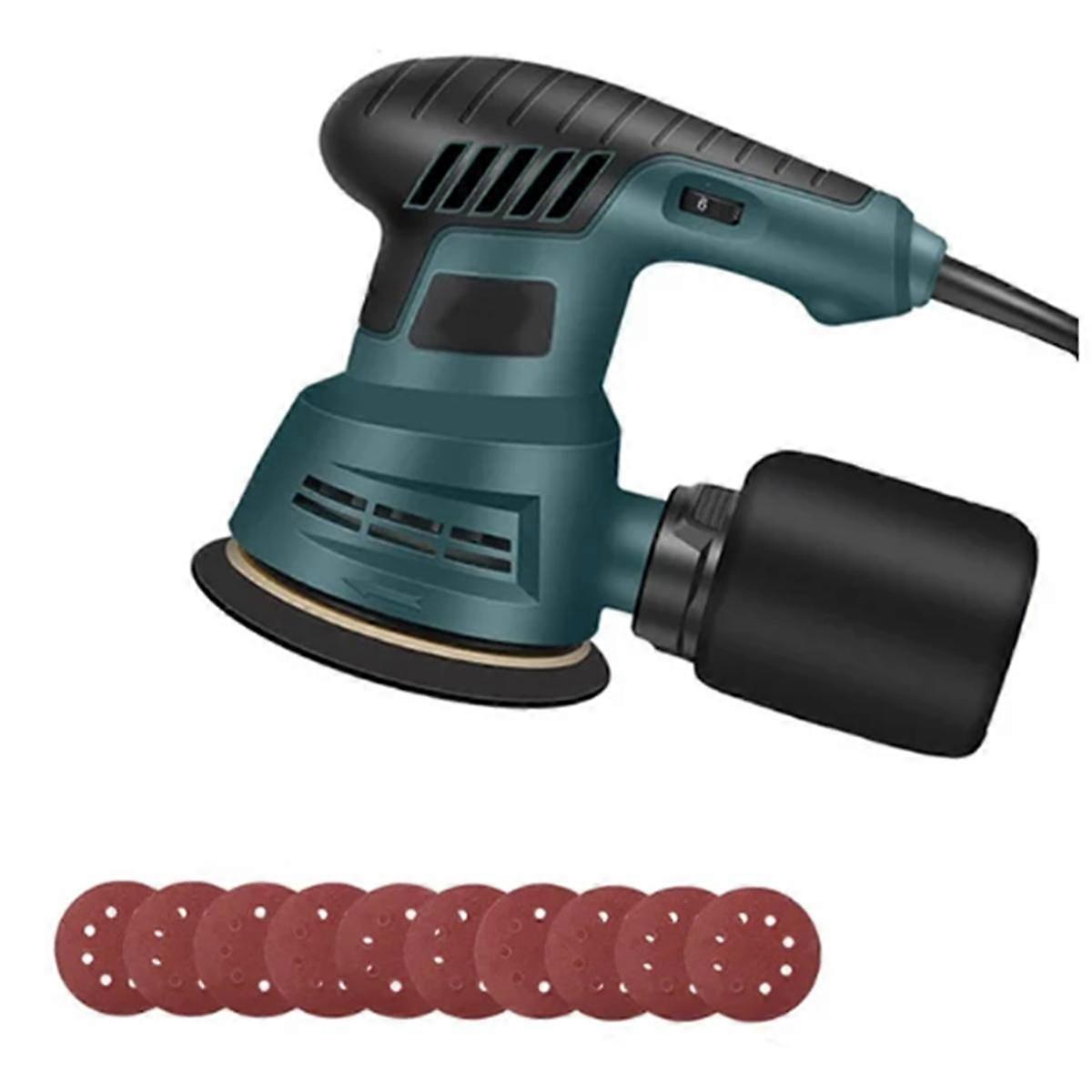 EU Plug,300W Electric Eccentric Sander,6 Gears Speed Adjustment 5 Inch 125mm,for Wood Sanding and C