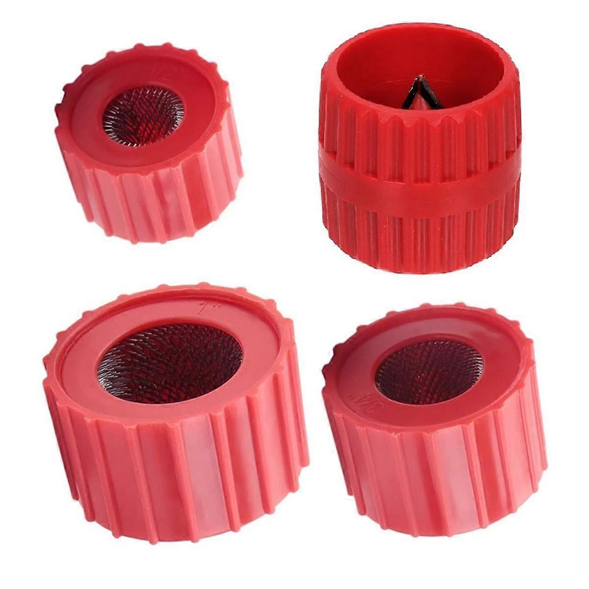 4pcs Copper Pipe Cleaner and Reamer Sets,for Plumbers to Prepare Pipes to Solder-Plummers Tools to