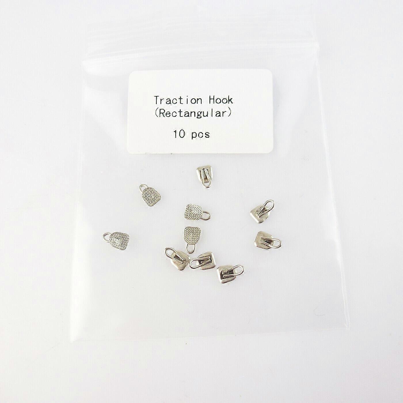 10pcs/Bag Easyinsmile Dental Orthodontic Traction Hook Bondable 3mm Round Rectangular Mesh Base Caplin Hooks