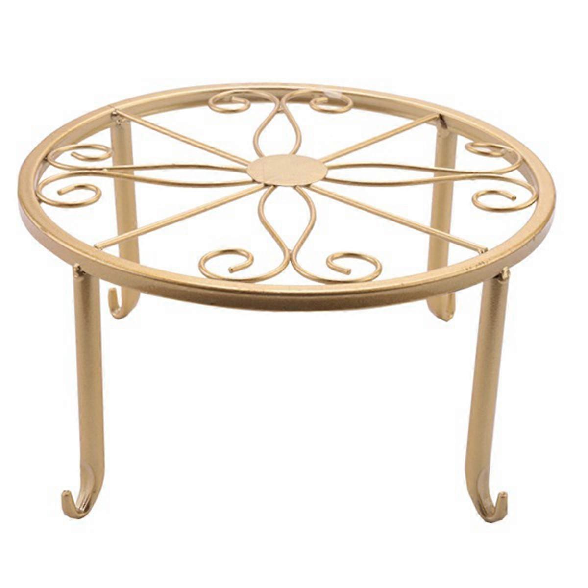 Floor Iron Pot Plant Stand Flower Shelf Holder Garden Shelves Garden Plant Balcony Round Rack Home