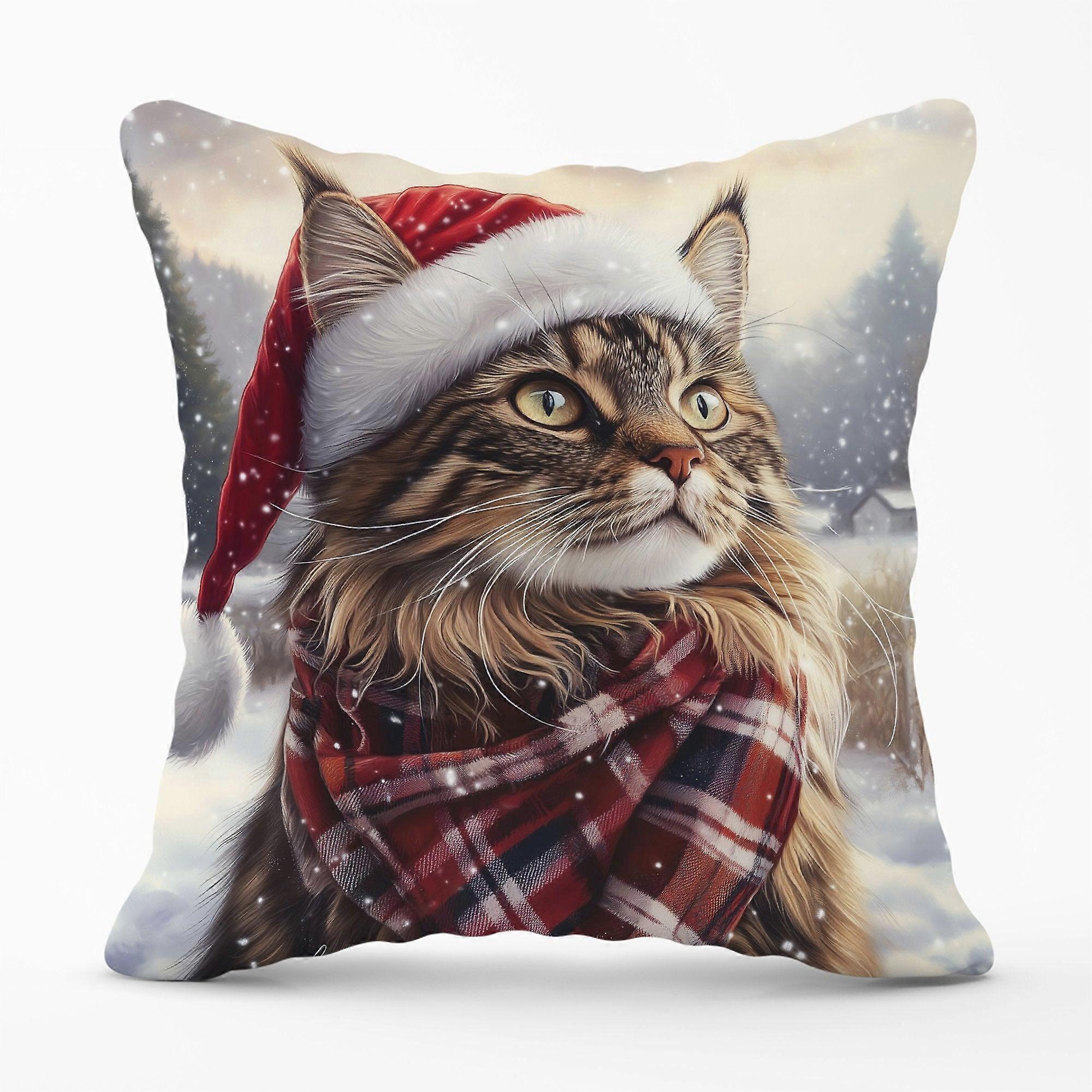 Christmas Maine Coon Cushion