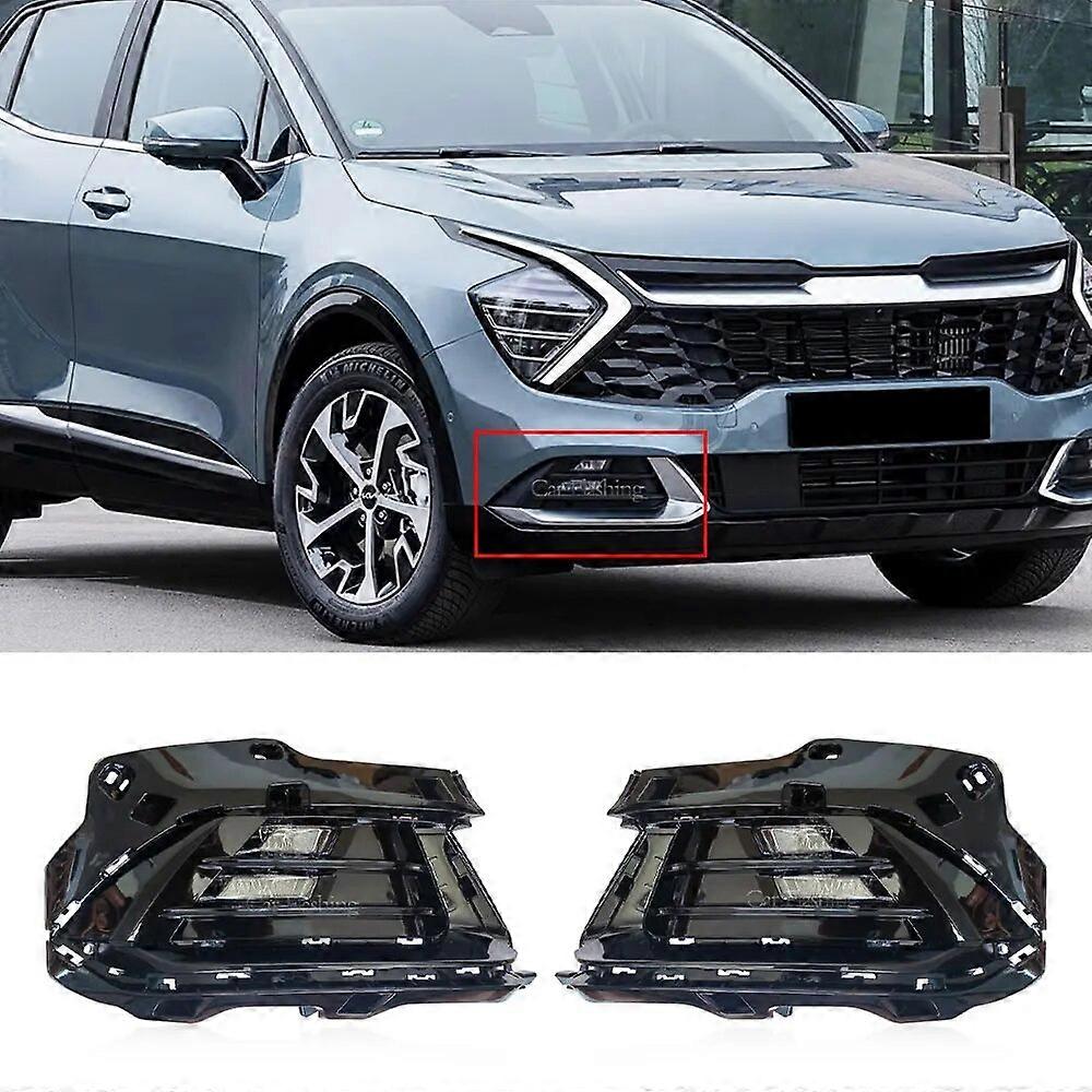 Car LED DRL Front Bumper Fog Lamp Assembly For Kia Sportage KX5 2021 2022 2023 Daytime Running Light Fog light cover