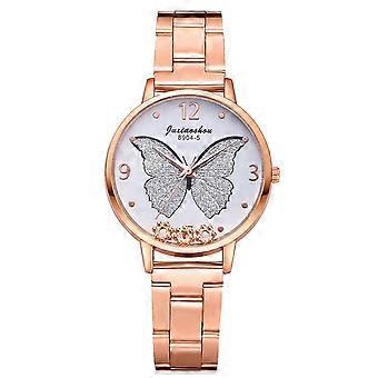 Women Belt Type  Butterfly Luxury Rose Gold Border Watches Ladies Casual Watch