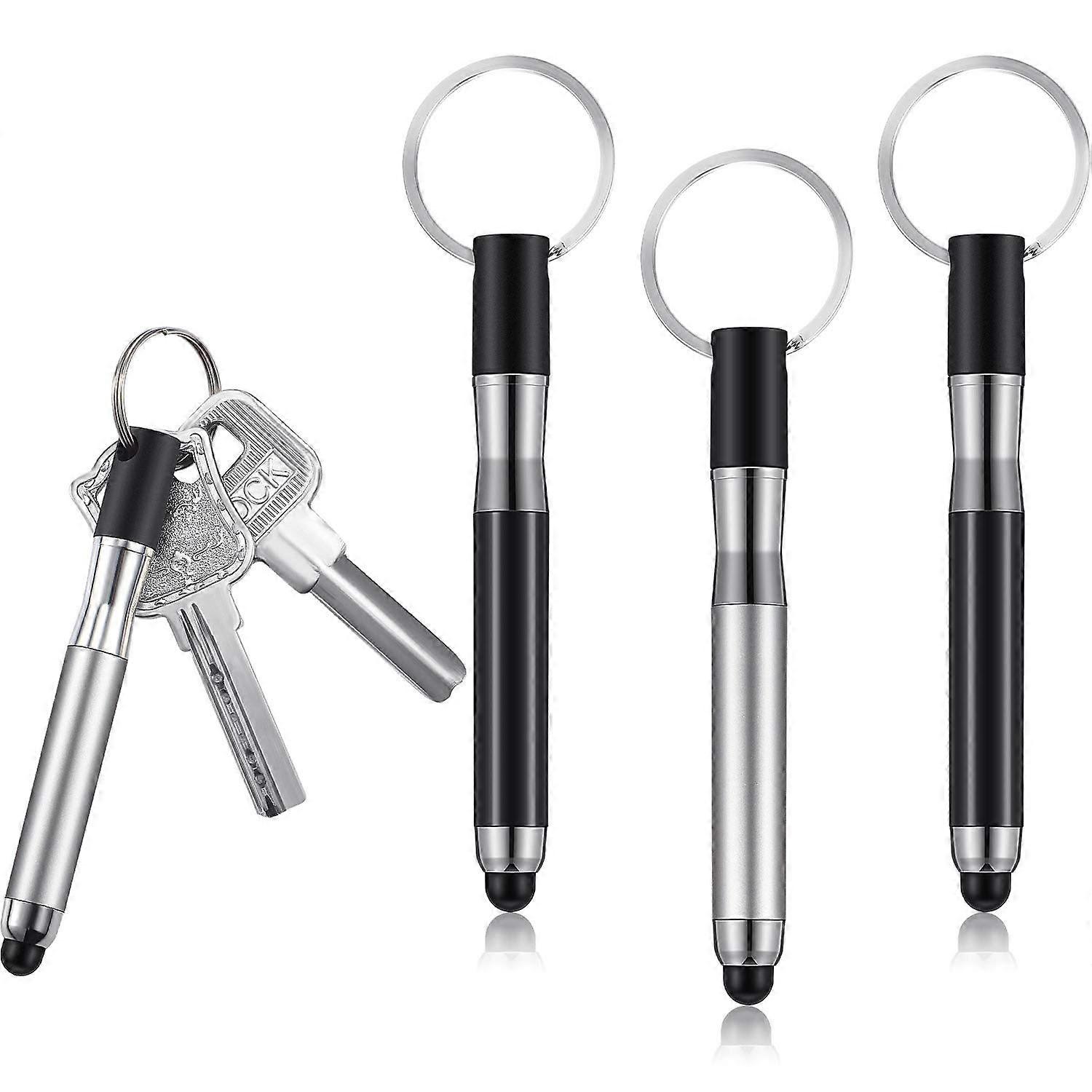 4 Pieces Mini Stylus Pen with Keyring Loop 3-In-1 Accessory Bullet Capacitive Stylus Pen Keychain Stylus Tablet Pen