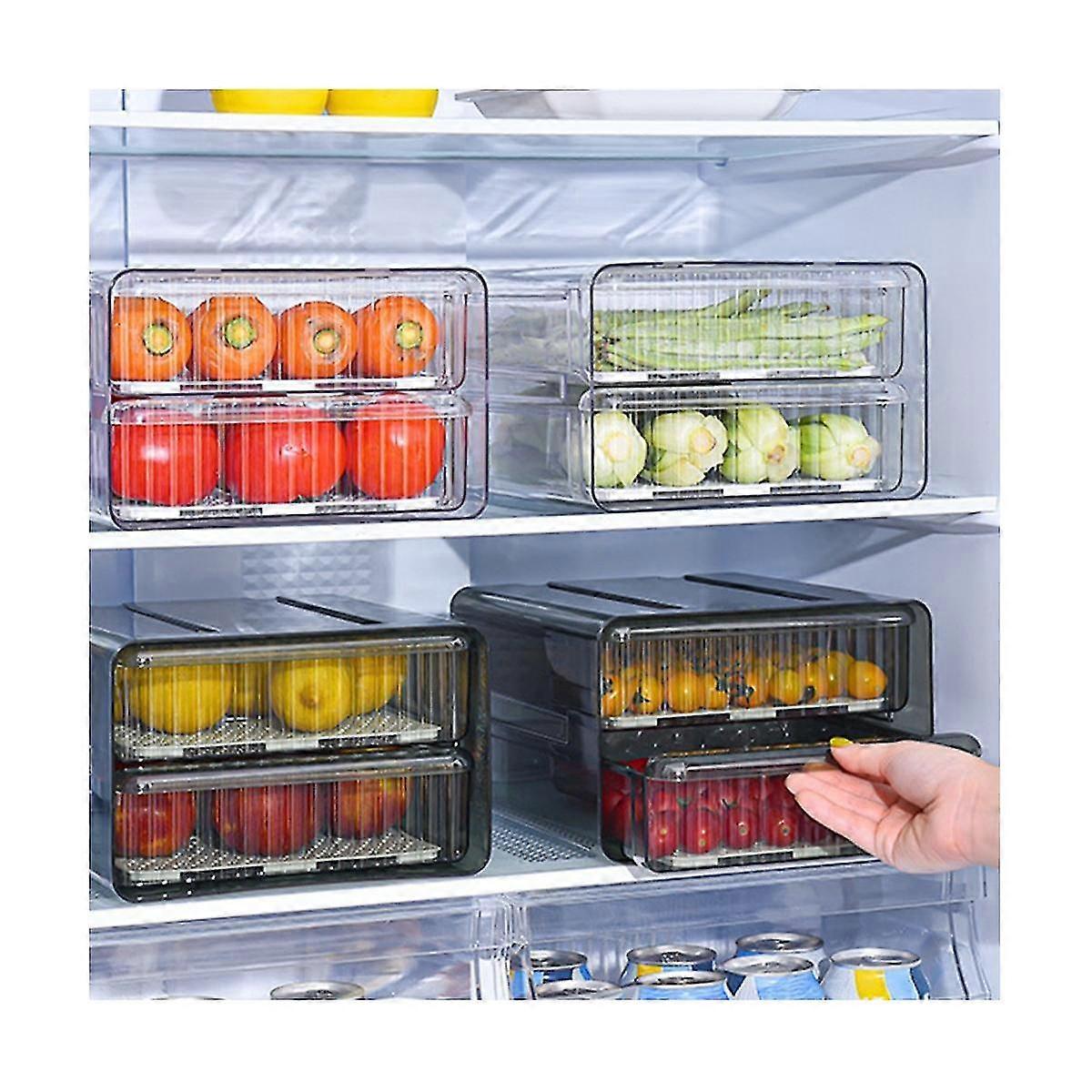 Double-layer Egg Box Pet Transparent Kitchen Refrigerator Organizadores Crisper Plastic Household D