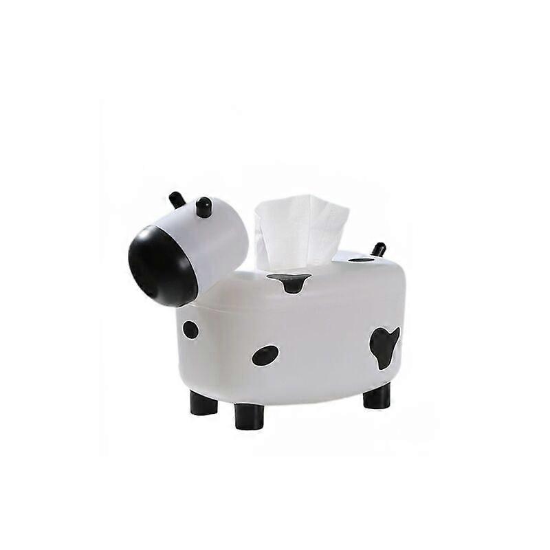 Tissue box, cartoon multifunctional storage box (white and black)