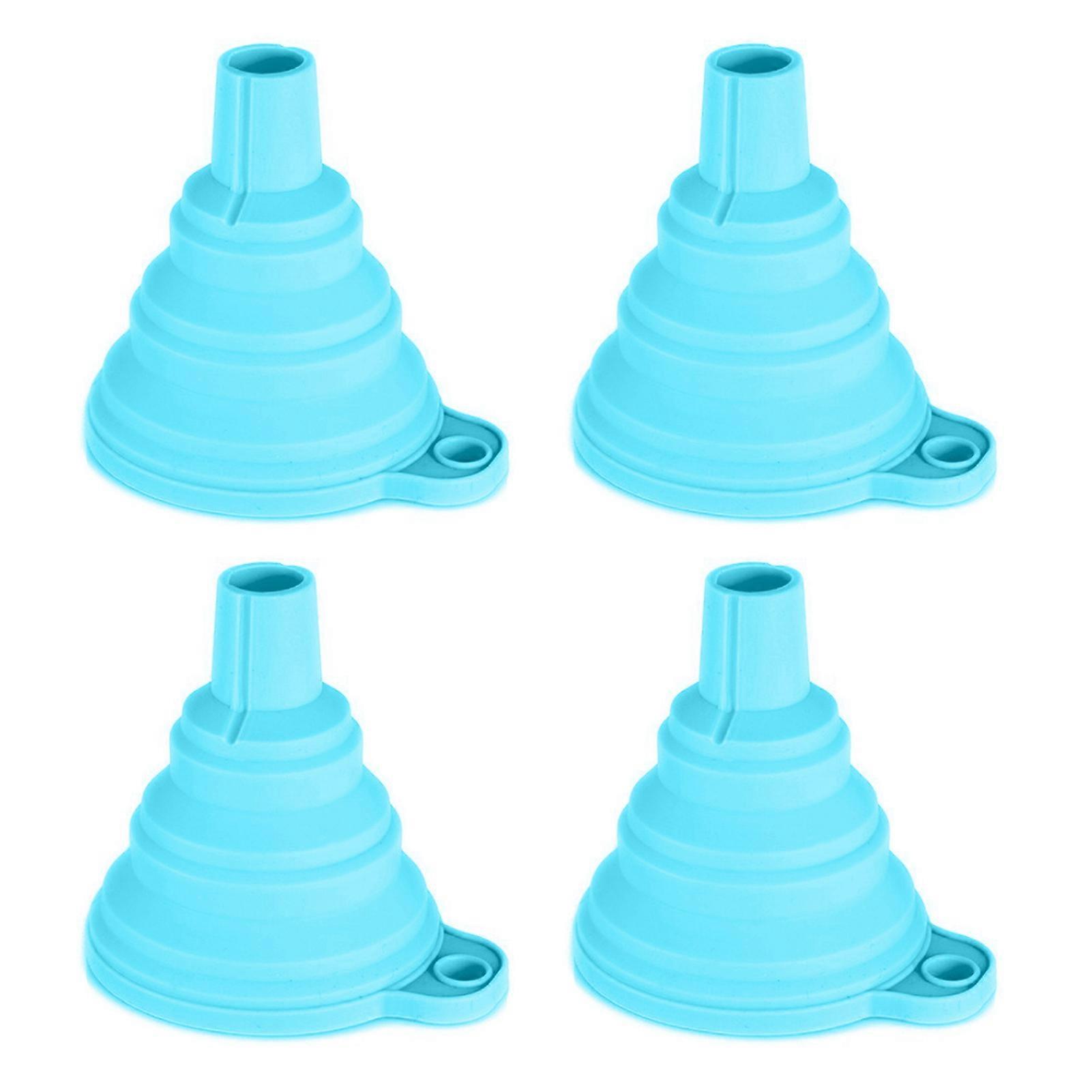 4Pcs Collapsible Silicone Funnel Quick Leak-Proof Liquid Transfer Heat-resistant Flexible Silicone Pouring Tool