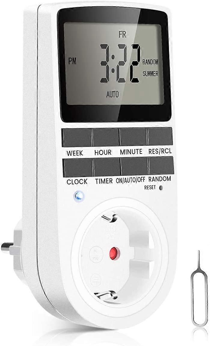 Digital timer 16A / 3680W Electrical outlet 16 configurable programs Random anti-theft 24H / 7D