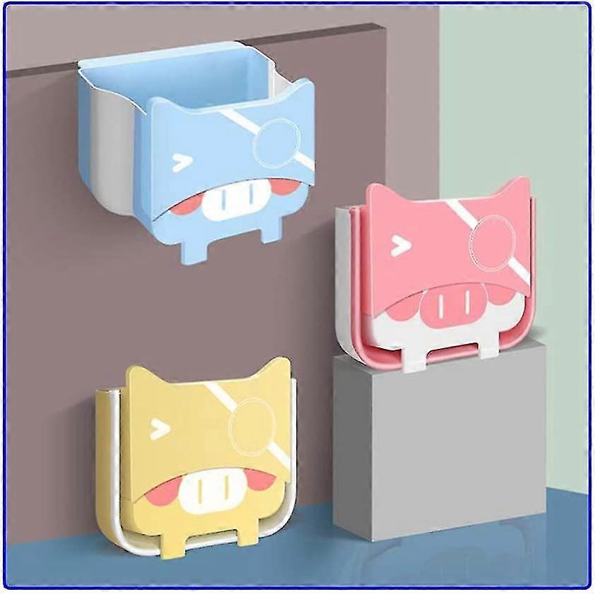 foldable kitchen trash can, hanging trash can, built-in kitchen trash bin, pink