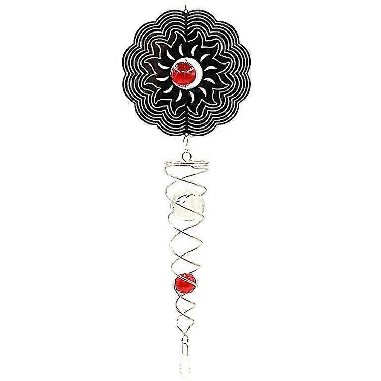 Metal Outdoor Wind Wheel 3d Windmill Tail Wind Bell