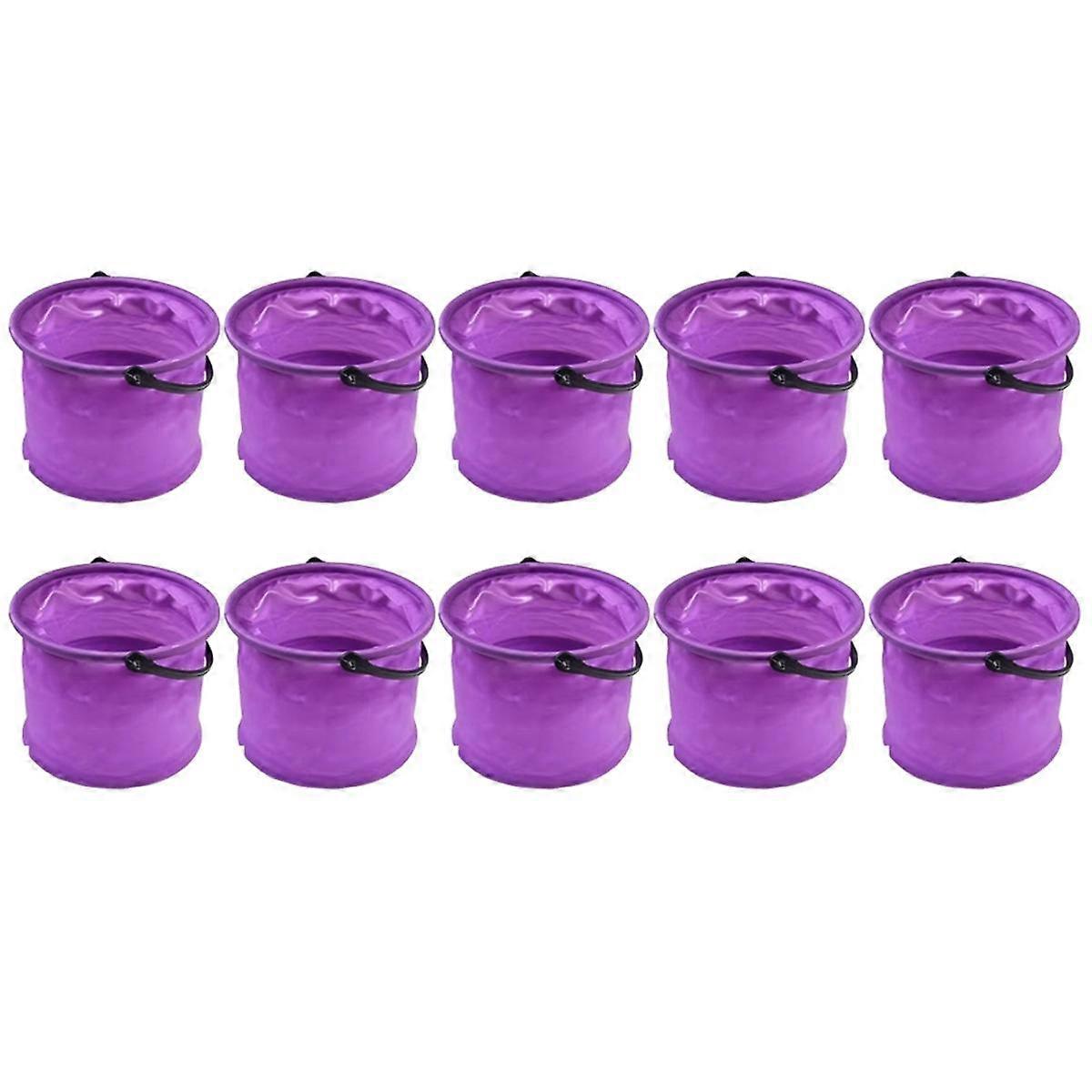 Purple Folding Bucket, Foldable Portable Fishing Bucket, Art Color Bucket, Pen Washer