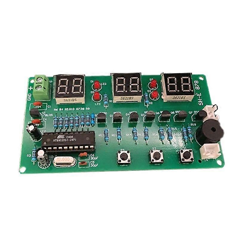 6 Bits LED Electronic Clock Kits PCB Soldering Practice Learning Board AT89C2051 Wholesale