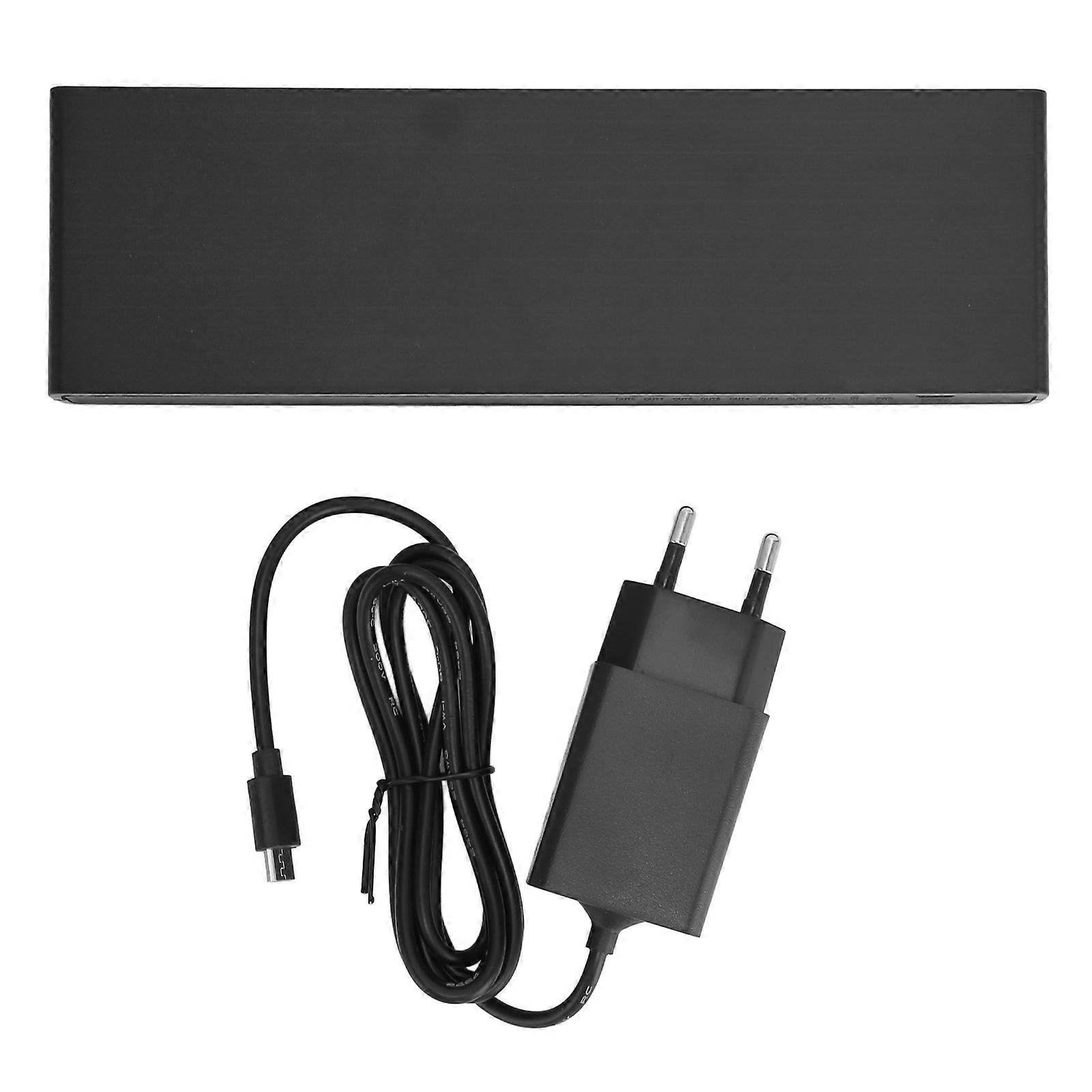 4K 1x8 HD Multimedia Interface Distributeur 1 in 8 uit Aluminiumlegering HD Multimedia Interface Splitter 100?240V EU Plug