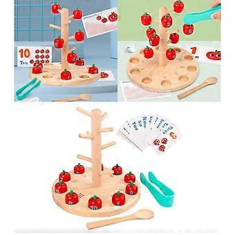 Wooden  Tree Math Picking Game Cognitive Toys Subtraction Calculation
