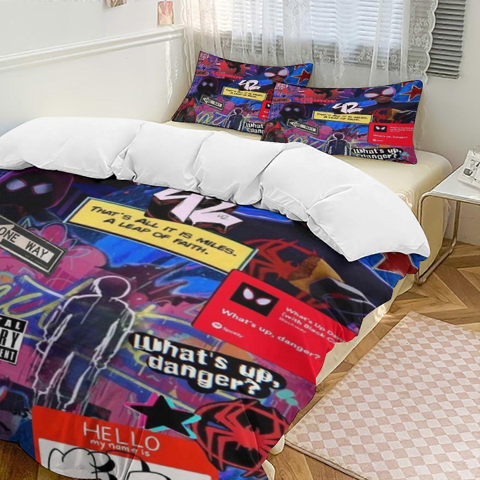 Bedding set Gs23 Miles Morales Down Duvet Cover Microfiber Bedding Set Lightweight 3-Piece SetLightweight and comfortable SH23