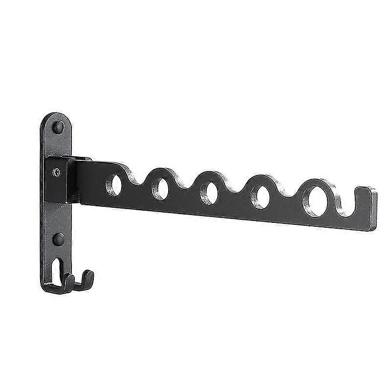 Clothes Rack Folding Wall Hanger Laundry Room Hanger (1 Set - Black)